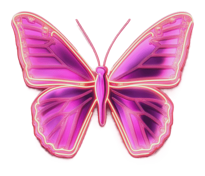 Glowing pink butterfly design in daylight png