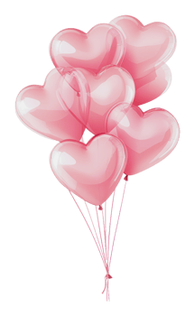 Heart-shaped pink balloons for a celebration event png