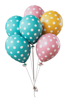 Polka dot balloons for celebration png