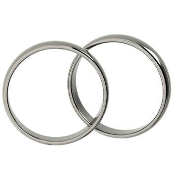 Two silver wedding rings on a black background png