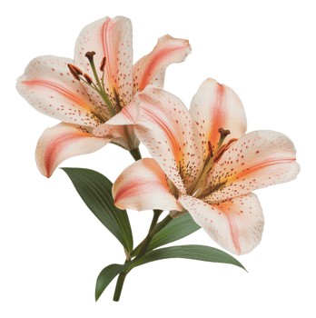 Beautiful blooming lilies in soft pastel colors png