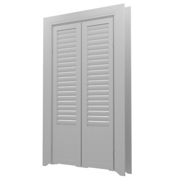 A white door with shutters open on a black background png