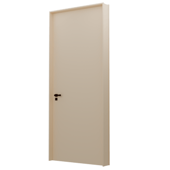 A white door with a black handle on a black background png