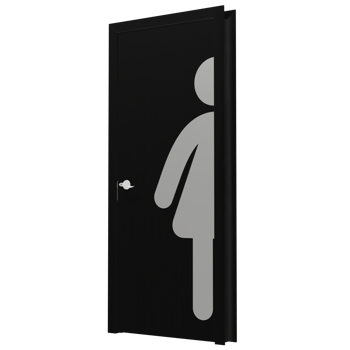A black door with a female symbol on it png