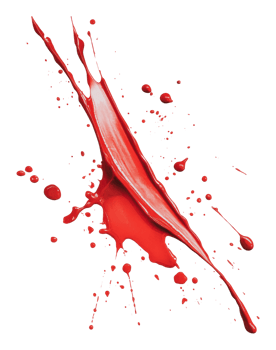 Dramatic splash of bright red paint png