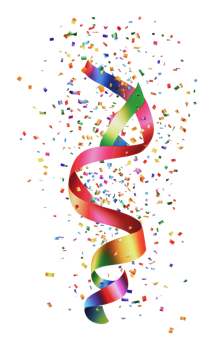 Streamers and confetti add festive flair png