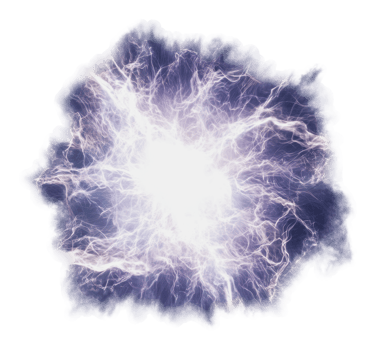Electric explosion on white background png
