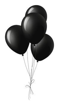 Black balloons for celebrations png