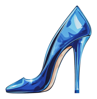 Stunning blue high heel shoe on a white background png