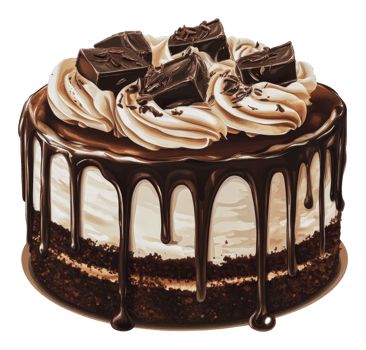 Chocolate cake with creamy frosting png