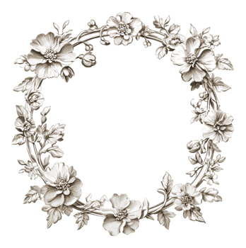 Chic floral frame for crafts png