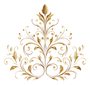 Elegant floral design with gold accents for decor png