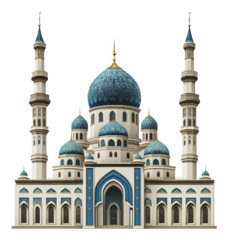 Stunning landmark with blue domes png