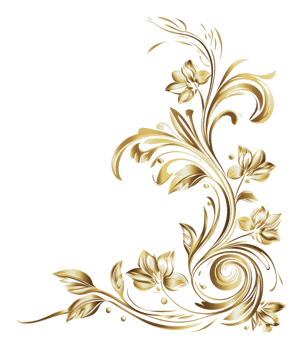 Elegant golden floral design for decorative use png