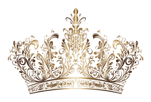 Intricate golden crown design png