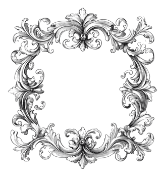Intricate floral decorative border png