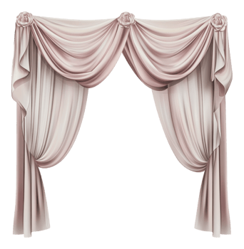 Floral-accented elegant drapes png