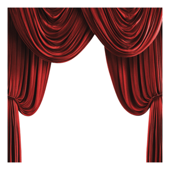 Elegant red velvet curtains framing a blank stage png
