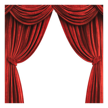 Elegant red curtains for the stage png