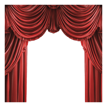 Red curtains framing a stage png