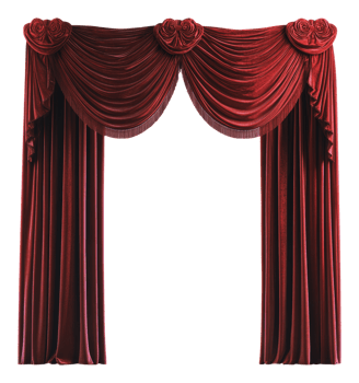 Floral red theater drapes png