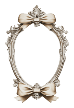 Vintage frame with bows and swirls png