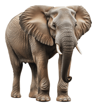 A majestic elephant stands proudly in its habitat png