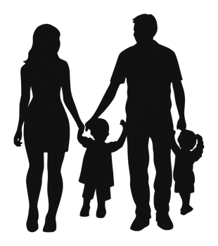 Family walking together holding hands outdoors png