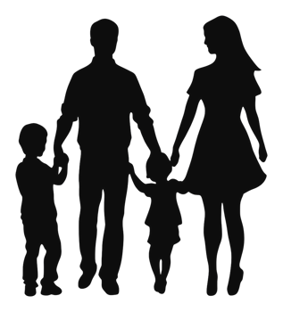 Family walking hand in hand outdoors png