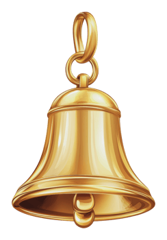 Golden bell symbolizing celebration and joy png