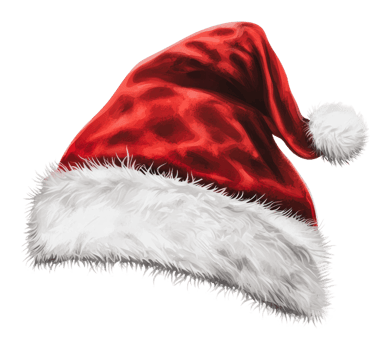 Red Santa hat with white trim png
