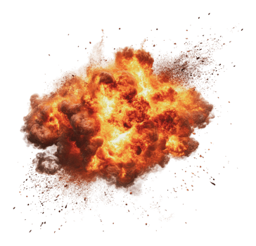 Explosive fireball during a detonation event png