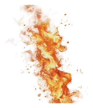 Vibrant flames and smoke create dynamic texture png