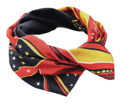 Tribal patterned silk scarf png