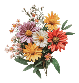 Colorful flower bouquet arrangement for decoration png