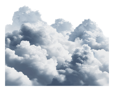 Soft gray clouds fill the sky on a cloudy day png