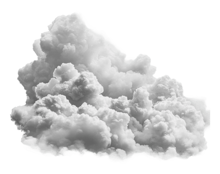 Soft, fluffy clouds creating an overcast sky png