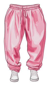 Stylish pink sweatpants for casual wear png