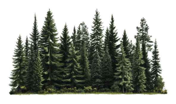 Lush evergreen forest thrives in natural landscape png