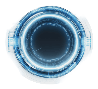 Futuristic circular design with glowing elements png