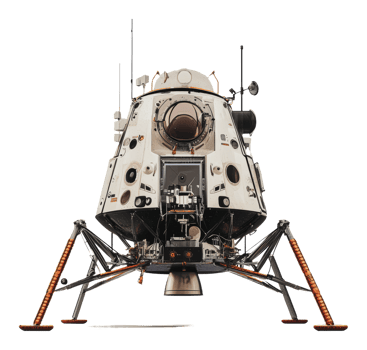 Lunar lander stands ready for moon exploration png