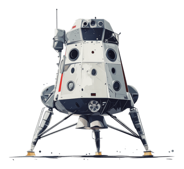 Spacecraft ready for lunar exploration mission png