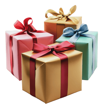 Colorful gift boxes ready for celebration png