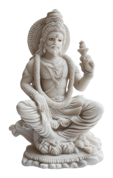 Beautiful white marble statue of Lord Vishnu png