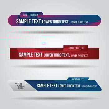 Lower third colorful design tv template modern contemporary. Set of banners vector