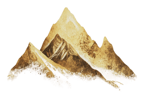 Golden mountain landscape under a bright sun png