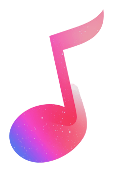 Colorful musical note with gradient design effects png