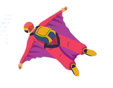 Wingsuit Flying Extreme Sport vector