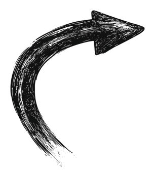 Curved black arrow showing movement png