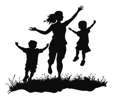 Family enjoying a joyful moment in the field png
